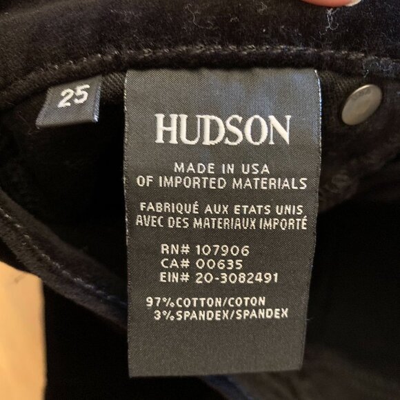 Hudson High Waist Barbara Super Skinny Ankle Pants Size 25 Black - Picture 5 of 5